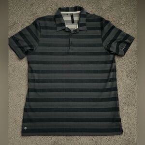 Adidas Men’s Gray Striped Polo Size L